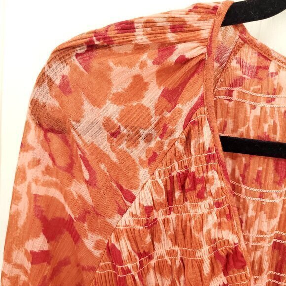 Free People Dark Romantic Tunic S Merlot Combo (Orange/Red) - Picture 6 of 16